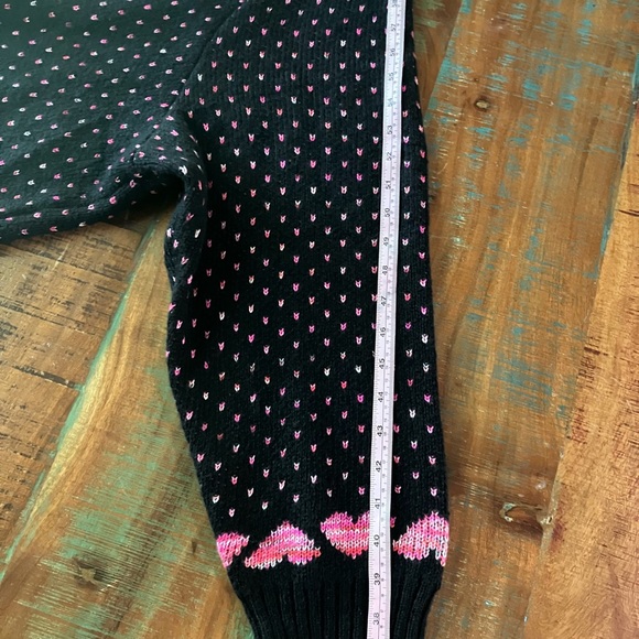 Torrid Heart Print Cardigan Sweater Black Size 5X Drop Shoulder Button Front - Picture 12 of 13